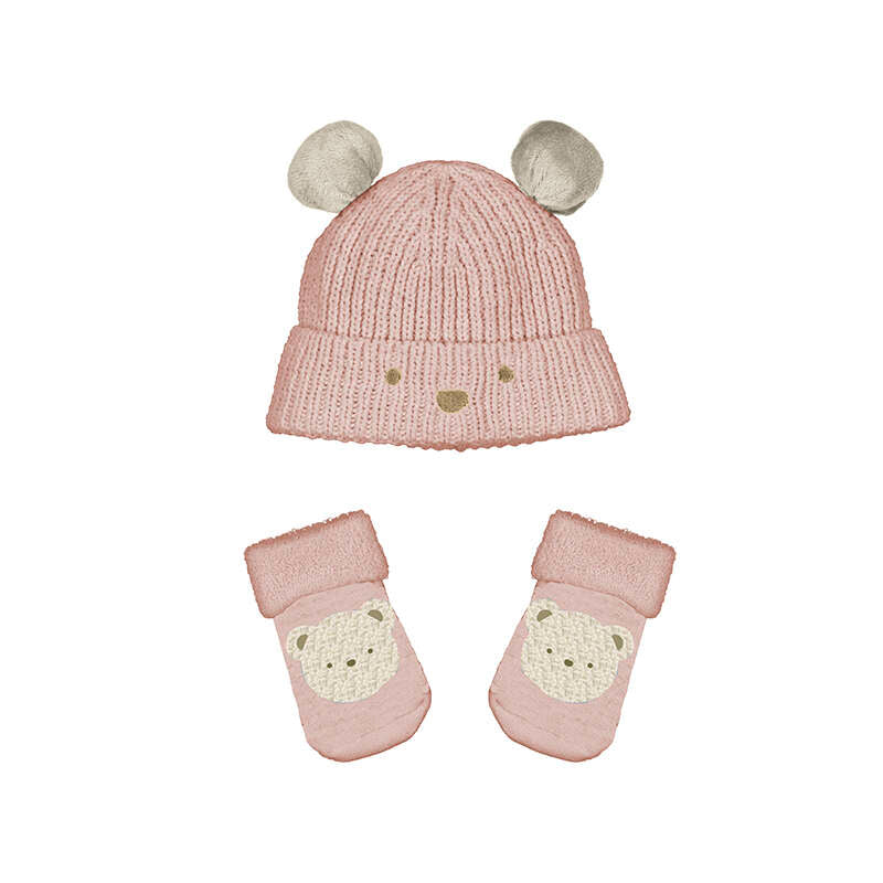 Ribbed Knit Hat/Mitt w Ears- Mayoral FW25