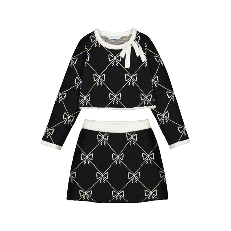 Bow Skirt & Sweater Set-abel & lula FW25