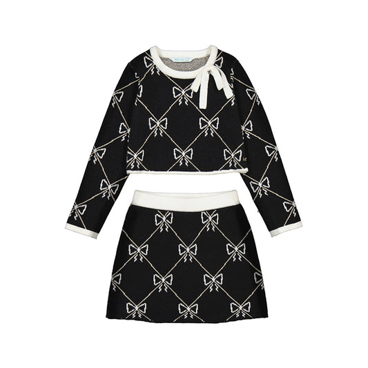 Bow Skirt & Sweater Set-abel & lula FW25