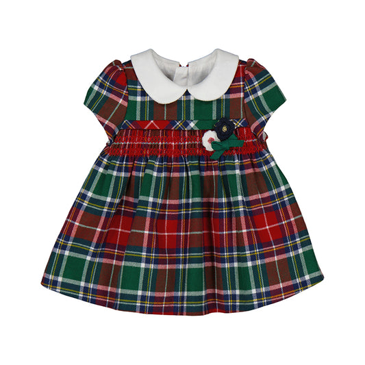 Smocked Plaid Flannel Dress - Mayoral