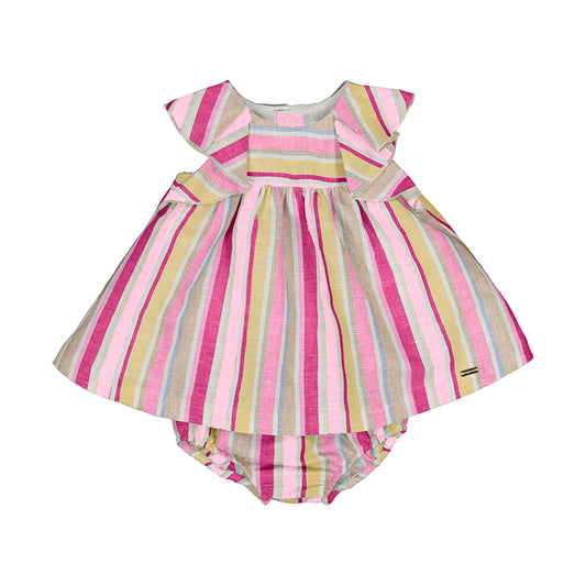 Candy Striped Linen Dress - Mayoral SP25