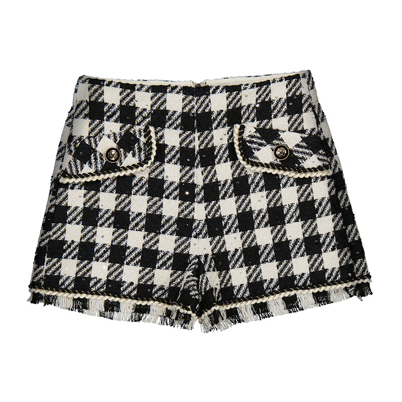 Black Checked Bermuda-abel & lula FW25