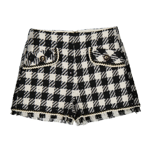 Black Checked Bermuda-abel & lula FW25