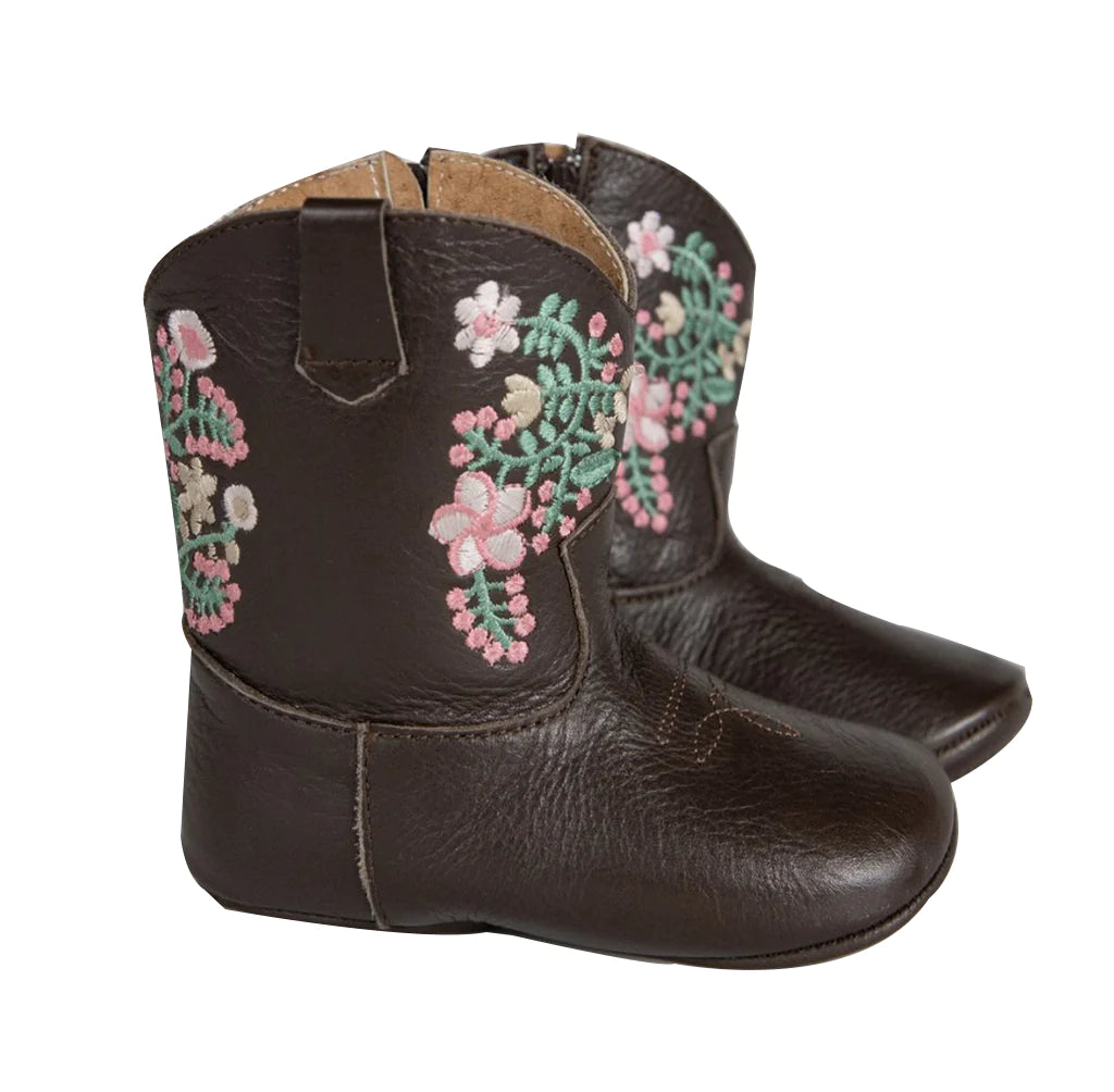 Juliet Chocolate Flower Boots - Nomandino