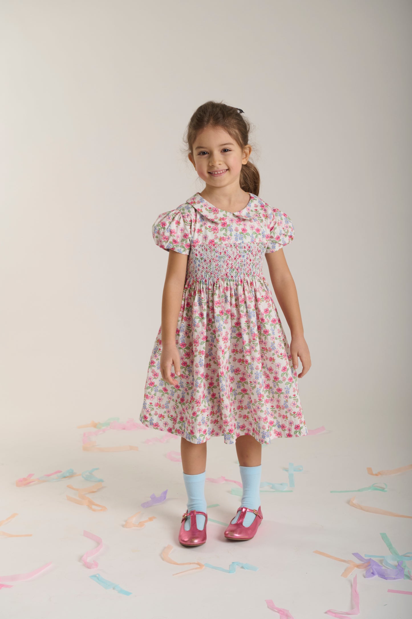Hannah Pink Floral Smocked Dress - Question Everything SP26
