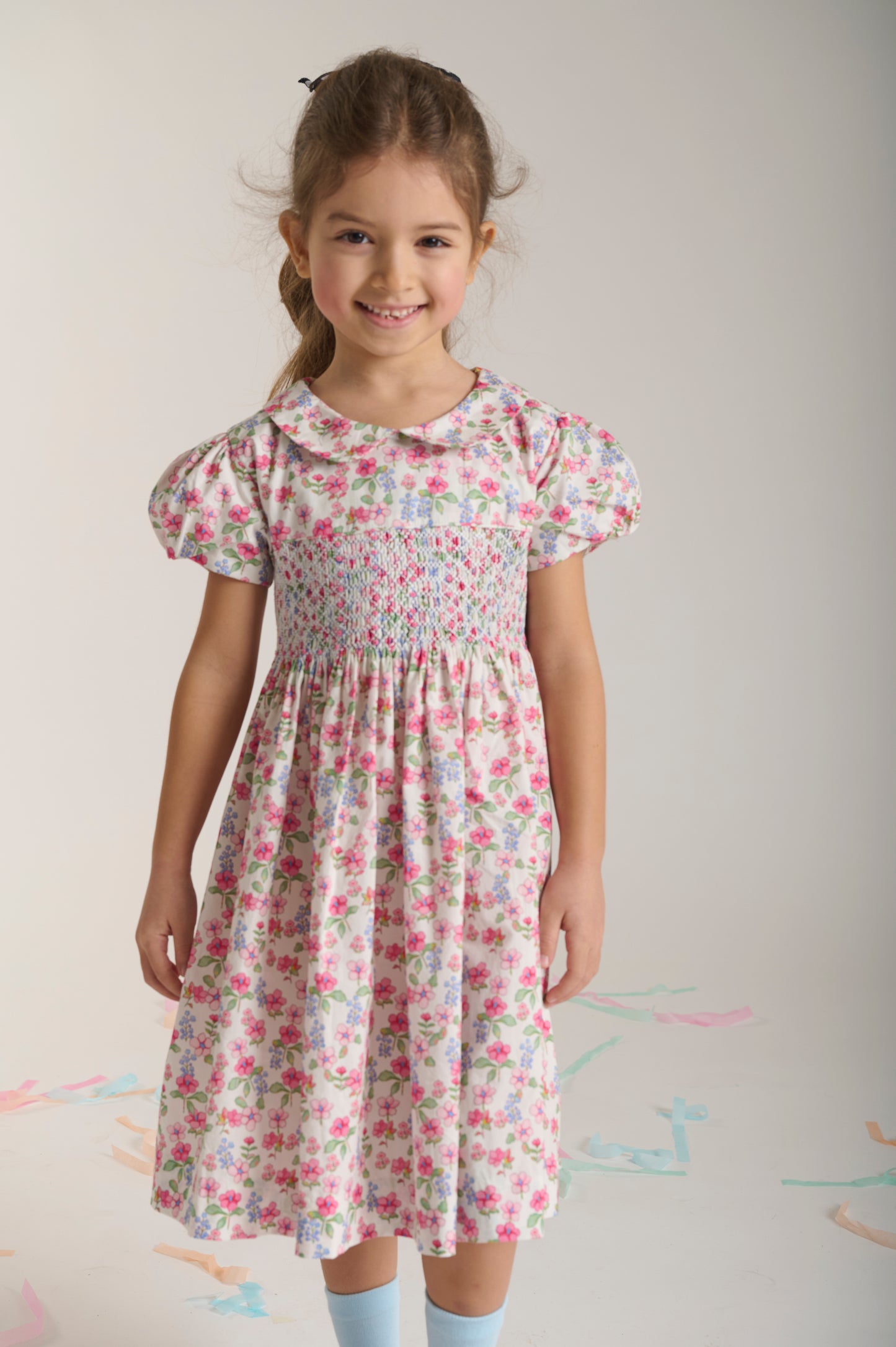 Hannah Pink Floral Smocked Dress - Question Everything SP26