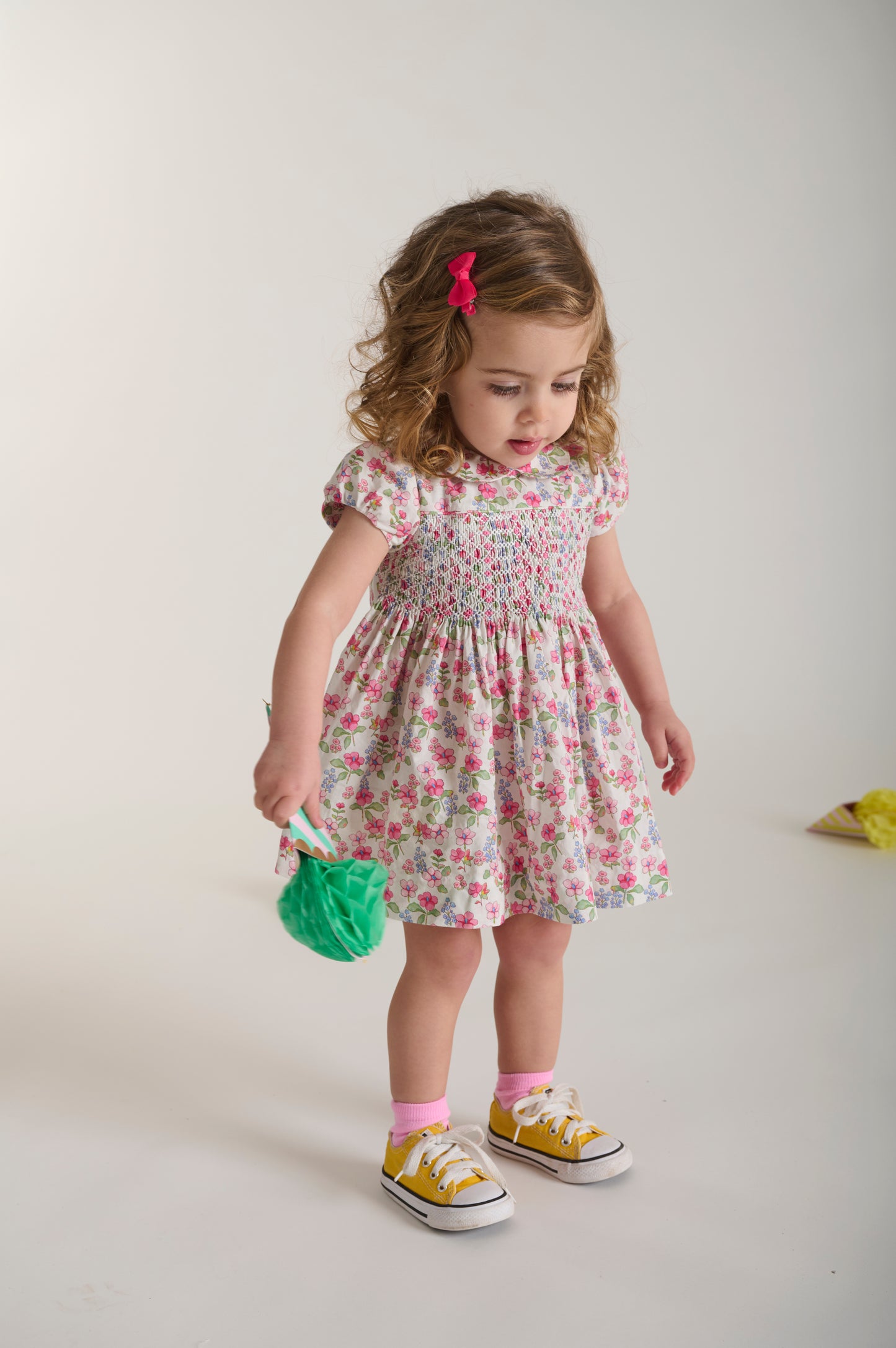 Hilary SS Smocked Pink Floral Dress - Question Everything Sp26