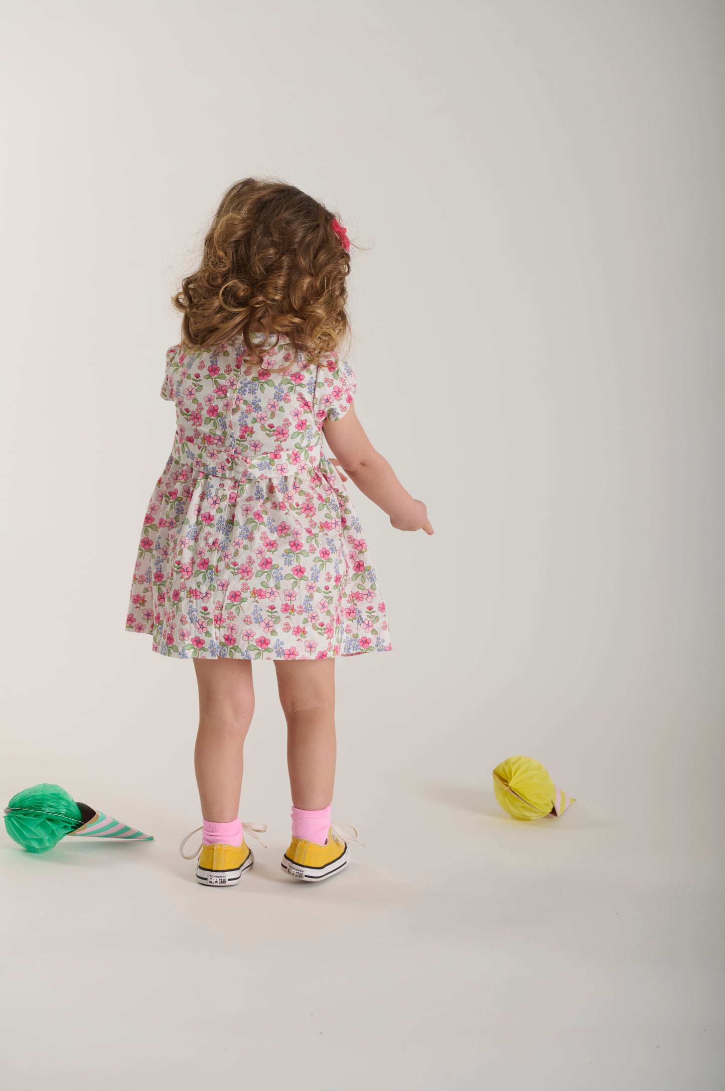 Hilary SS Smocked Pink Floral Dress - Question Everything Sp26