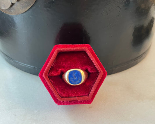 Vintage Lapis Lazuli Intaglio Ring