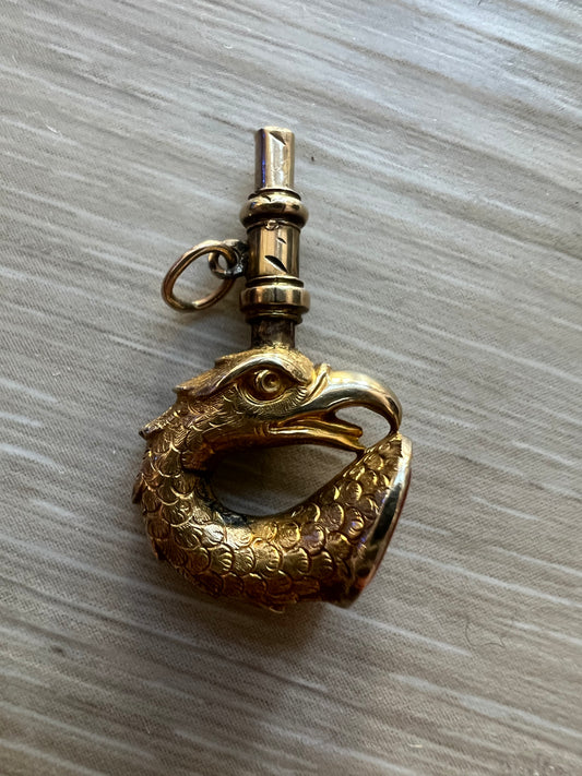 10k Griffon Head Carnelian Watch Key Fob