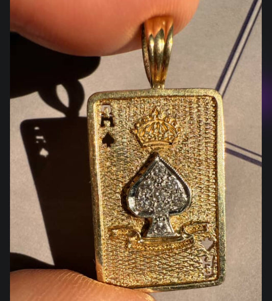 Vintage 14k Ace of Spades Charm