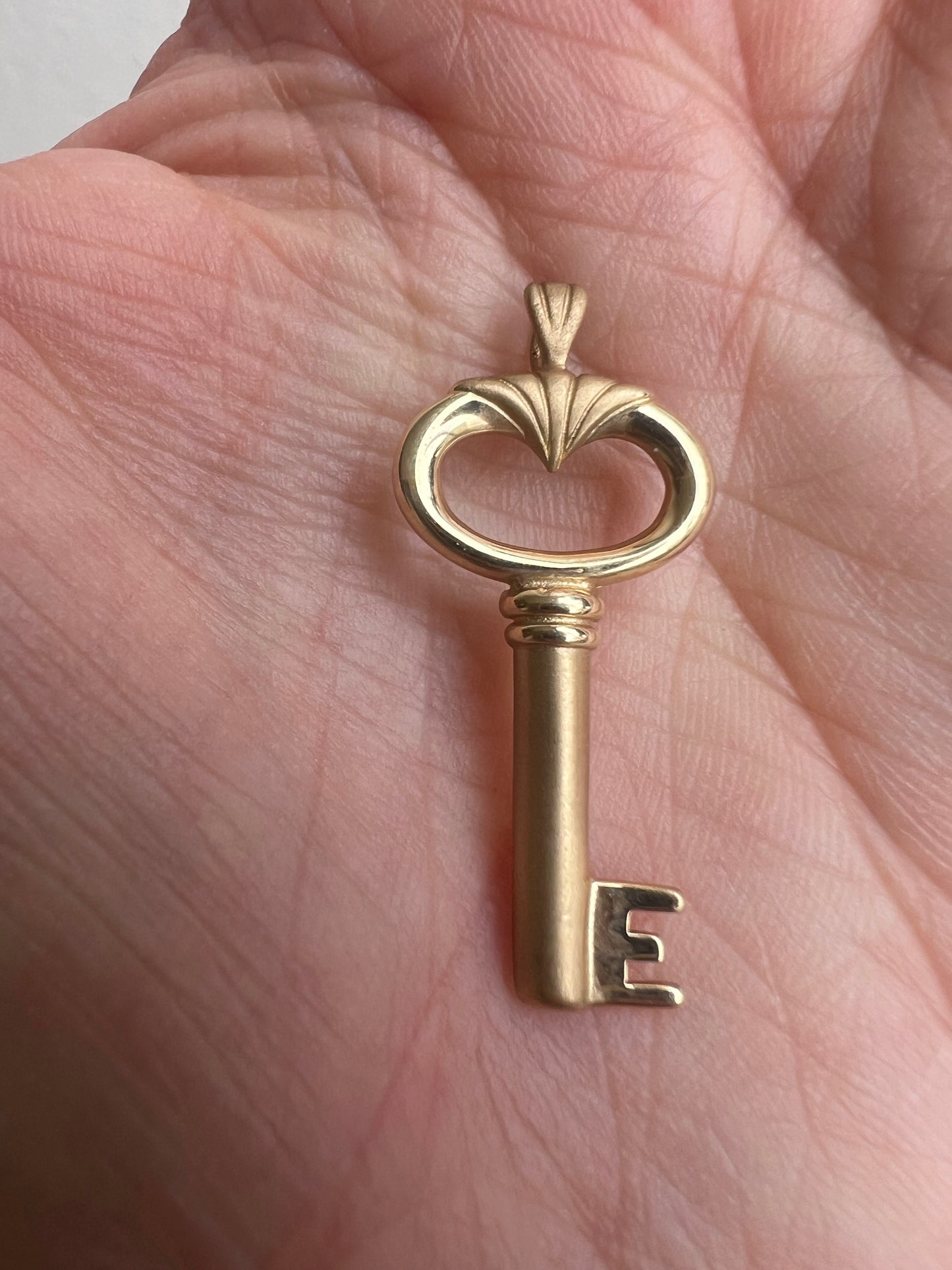 Vintage 14k Gold "E" Key