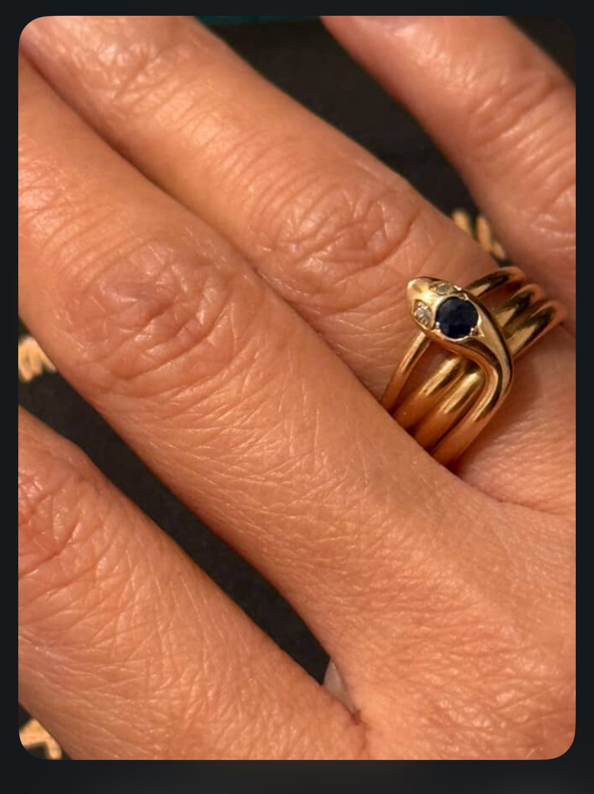 14k Sapphire & Diamond Snake Ring