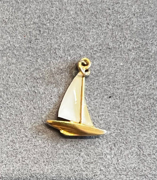 Vintage 14k Enamel Sailboat Charm