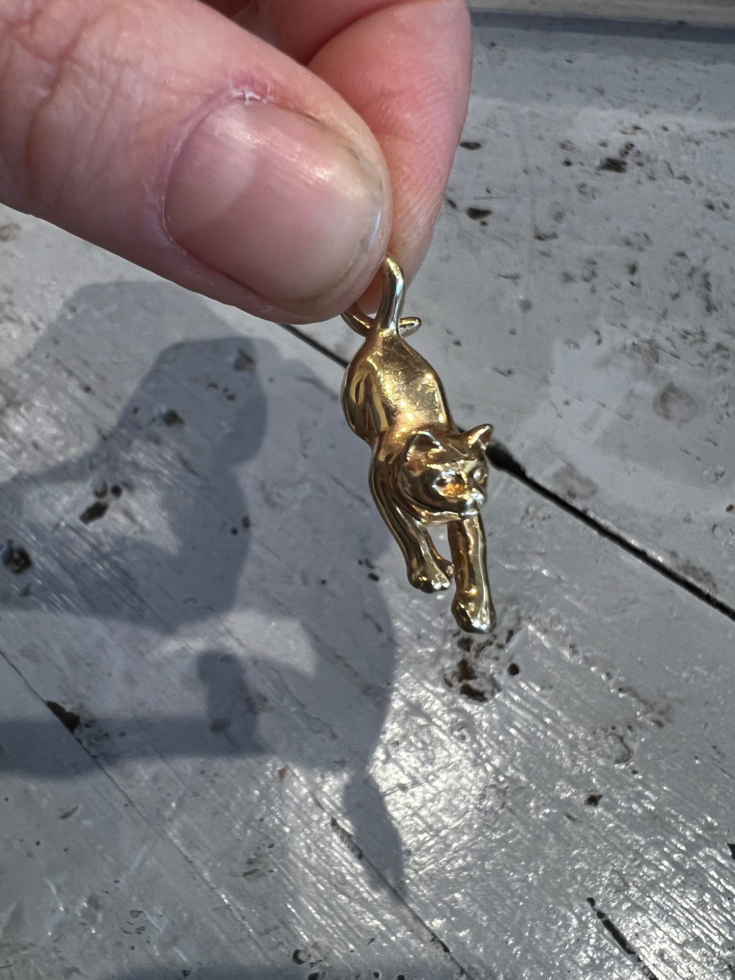 Vintage 14k Cat Pendant