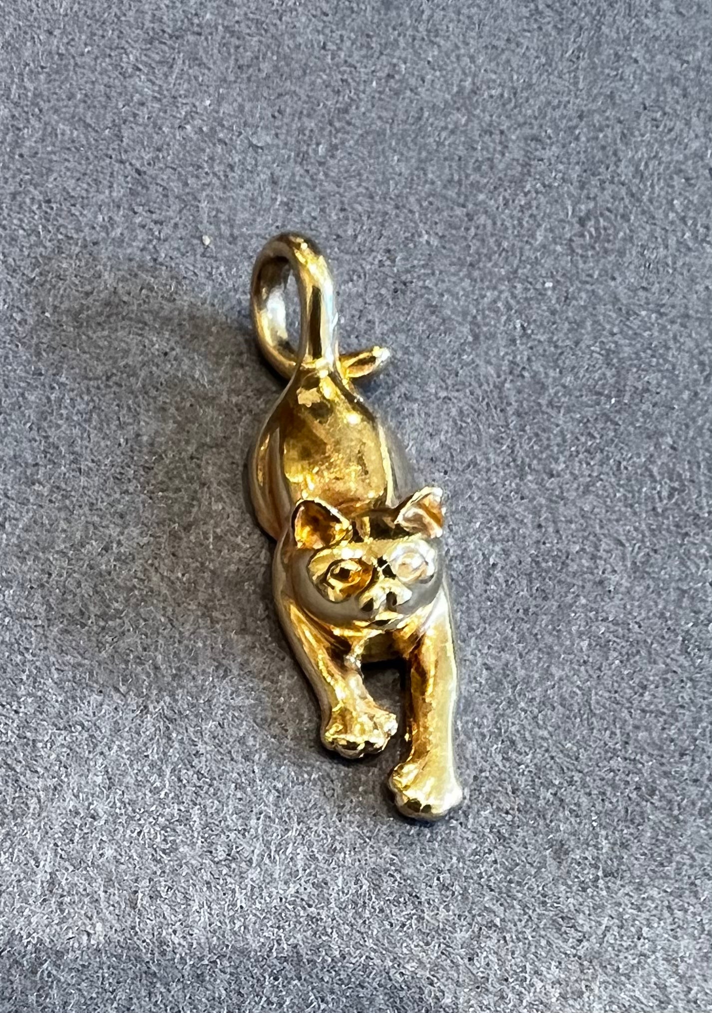 Vintage 14k Cat Pendant