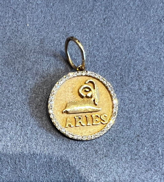 Vintage 14k Diamond Aries Charm