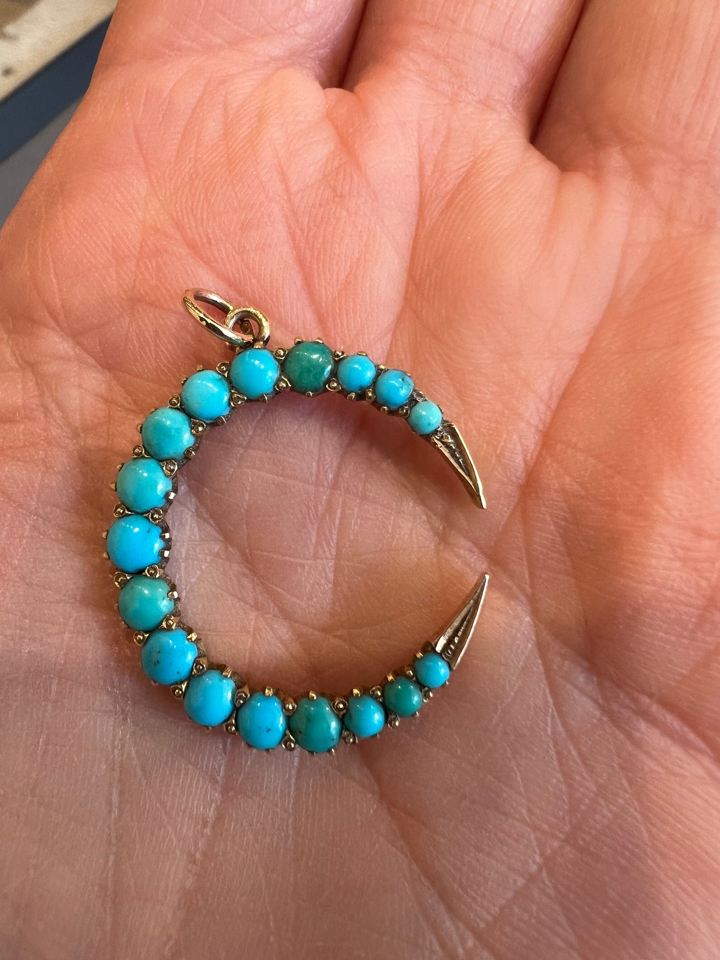 14k Turquoise Crescent