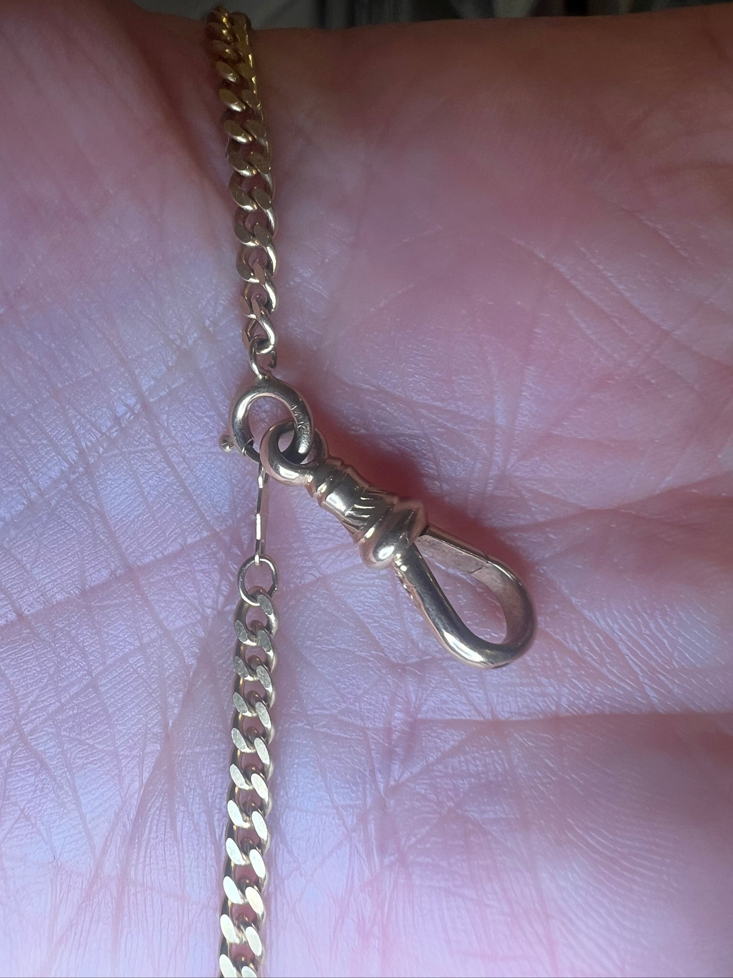 Vintage 14k Curb Chain with Dog Clip