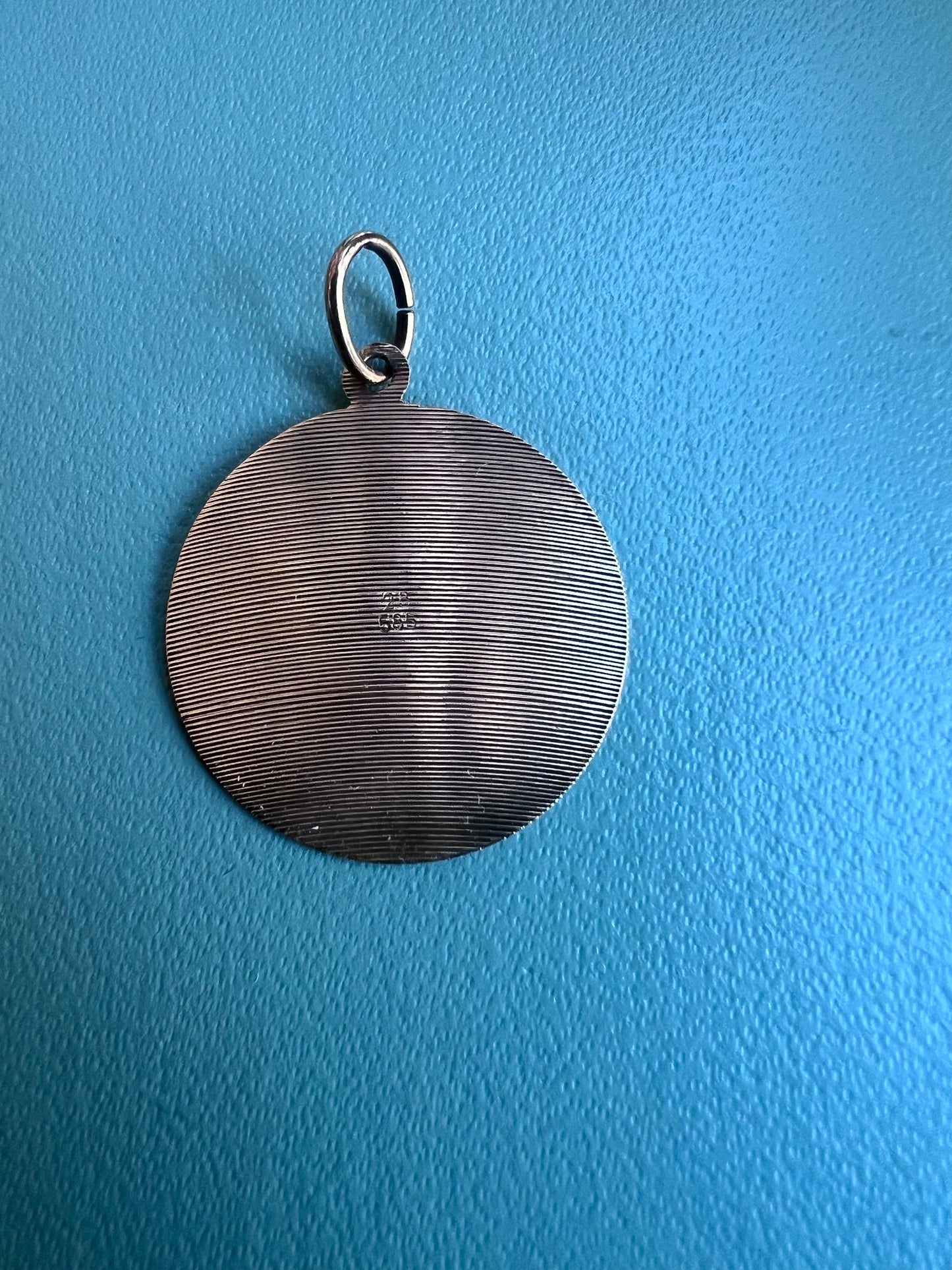 Vintage 14k Engine Turned Sun Pendant