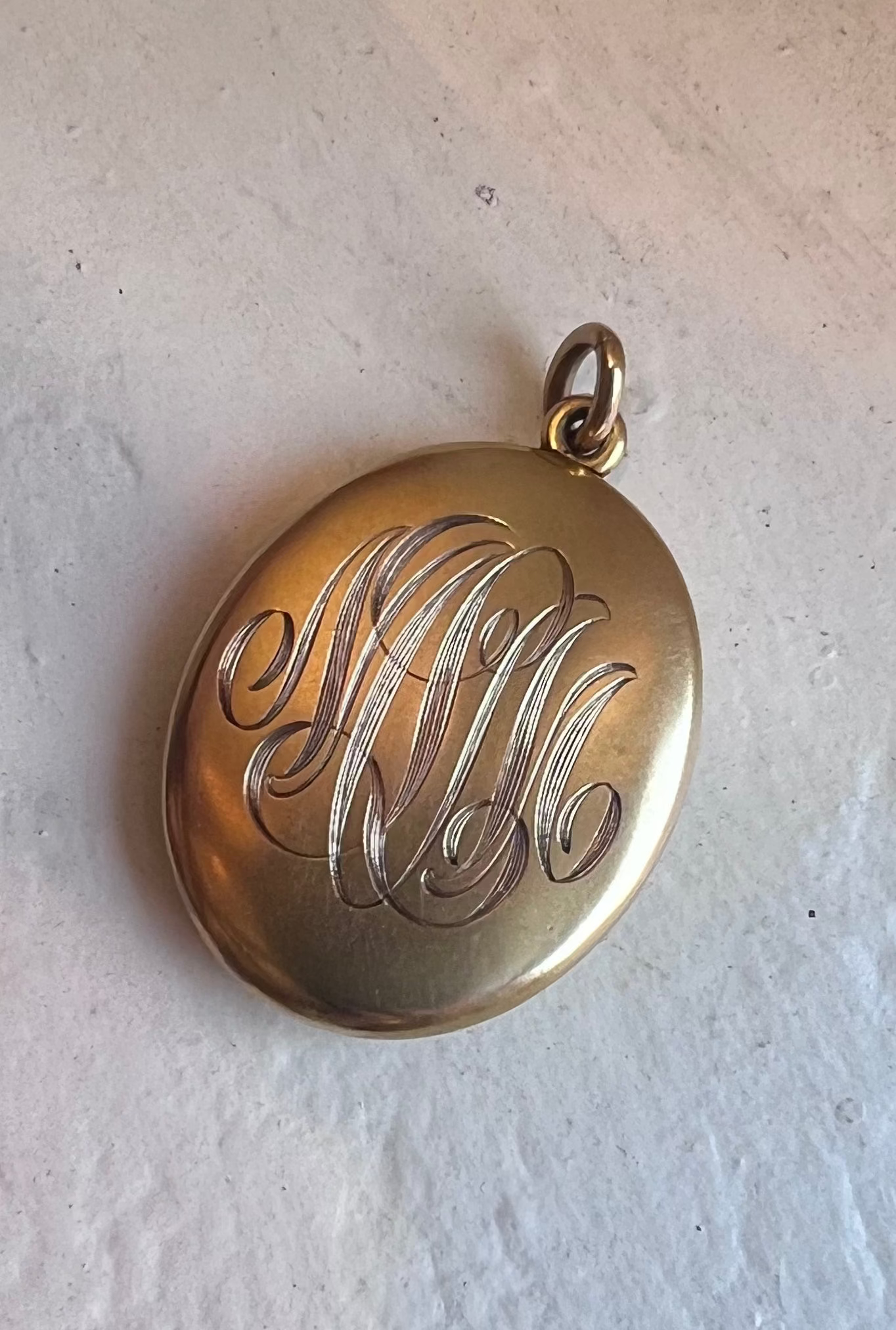 Antique Gold and Star-Set Diamond Oval Locket