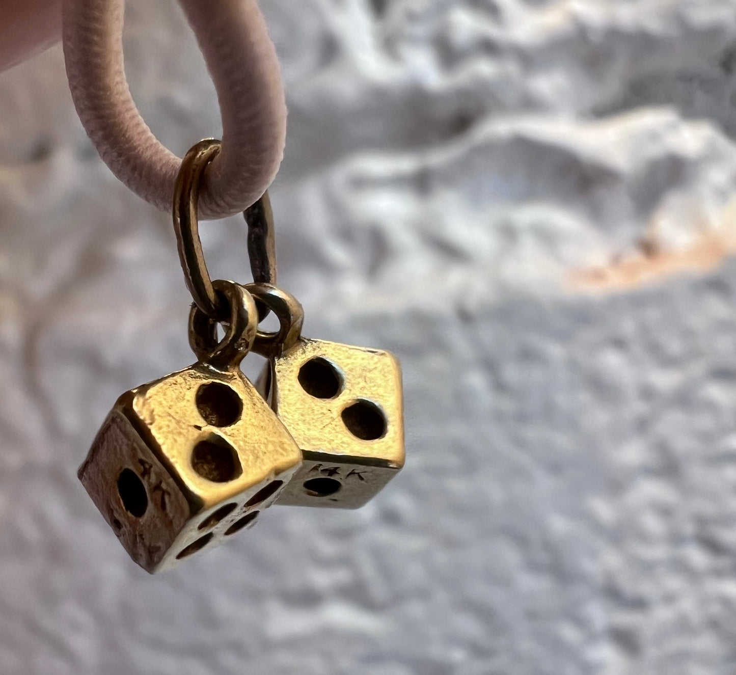 Vintage 14k Double Dice Charm
