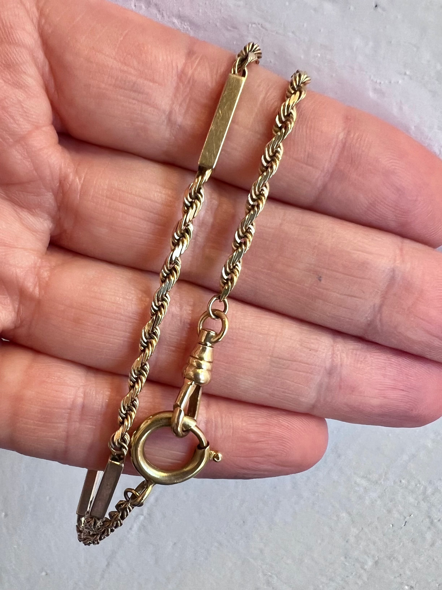 Antique Rope Chain Bar Link Necklace