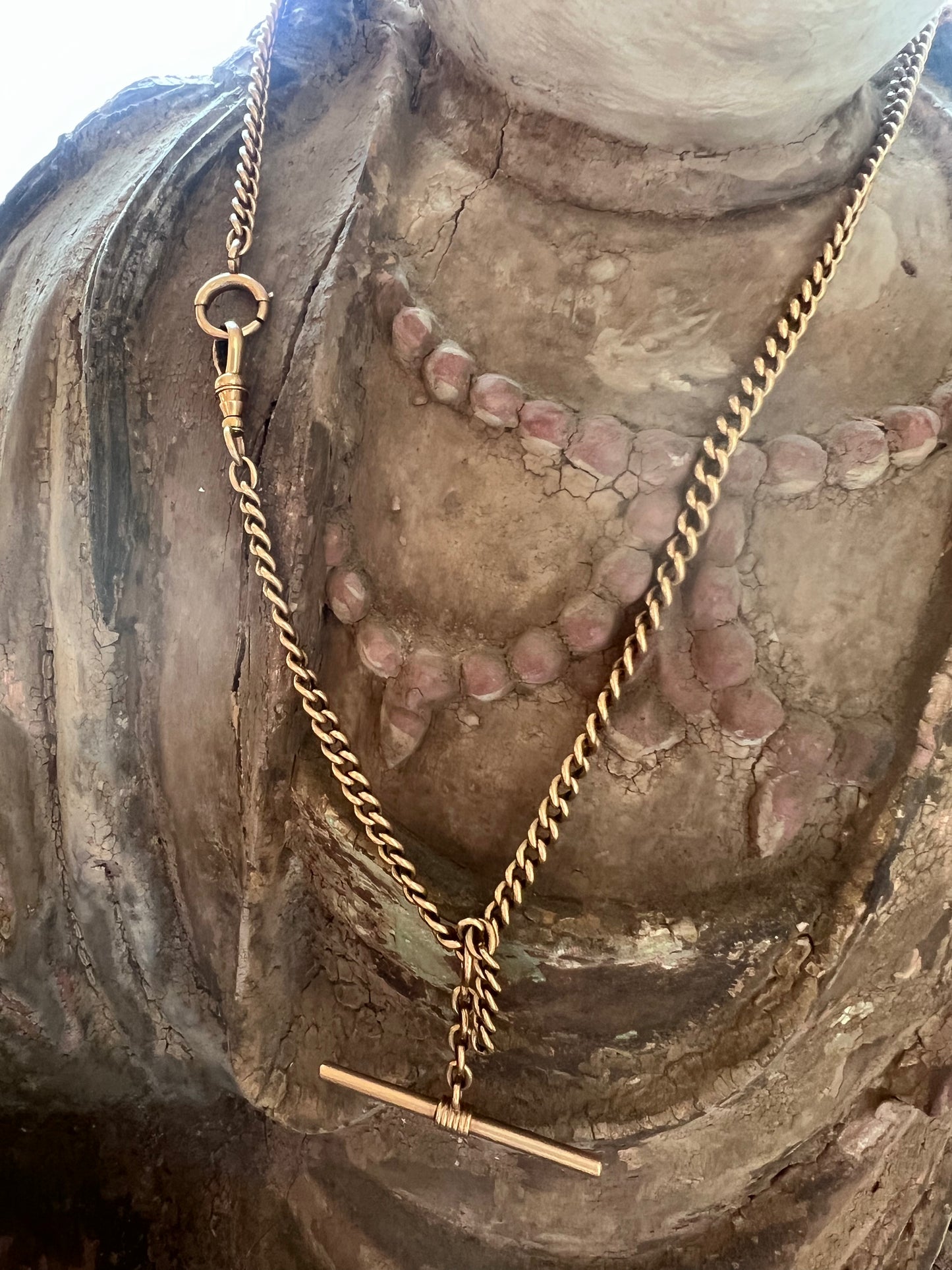 Antique 14k Curb Watch Chain Necklace