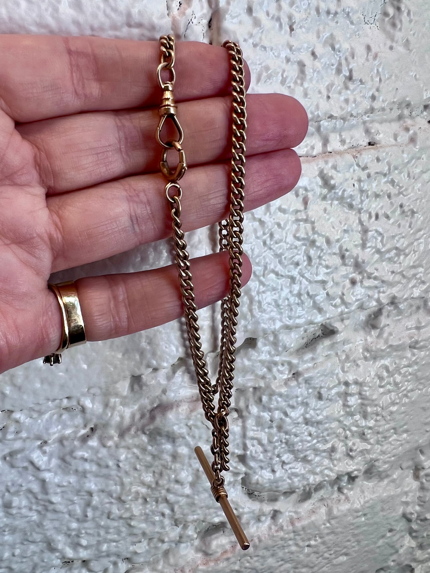 Antique 14k Curb Watch Chain Necklace