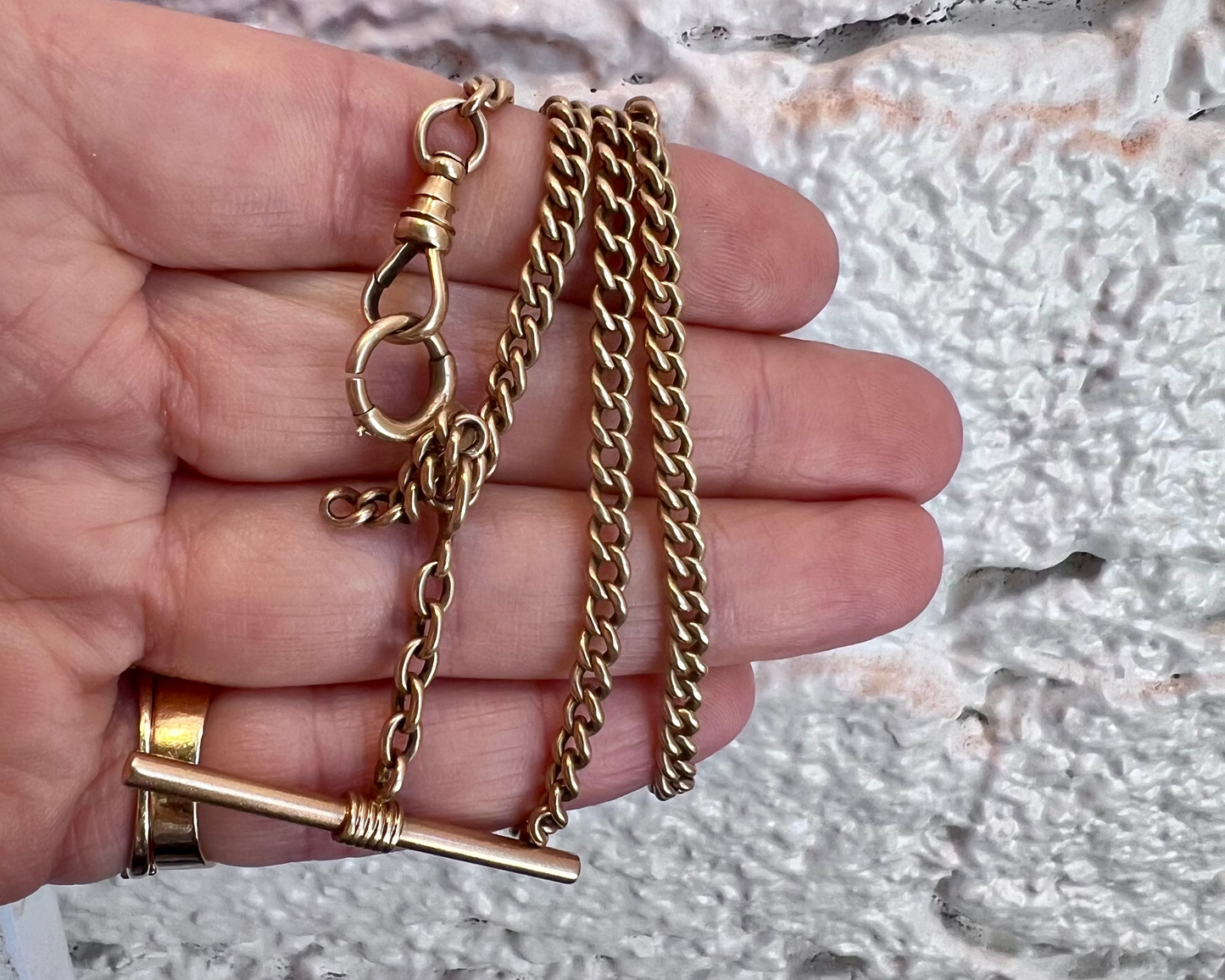 Antique 14k Curb Watch Chain Necklace