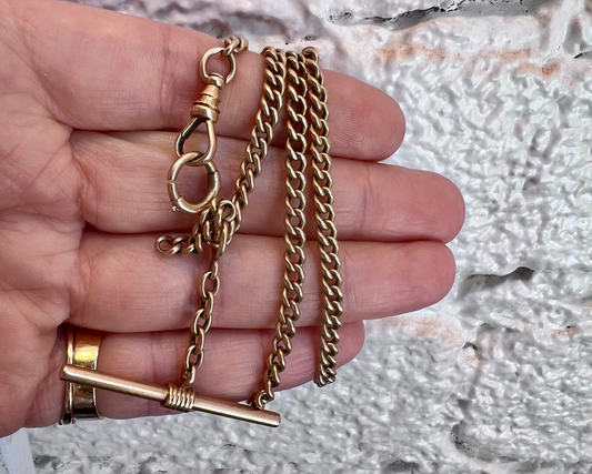 Antique 14k Curb Watch Chain Necklace