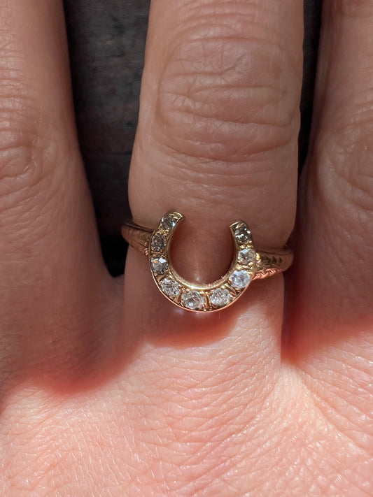 Antique Diamond Horseshoe Ring