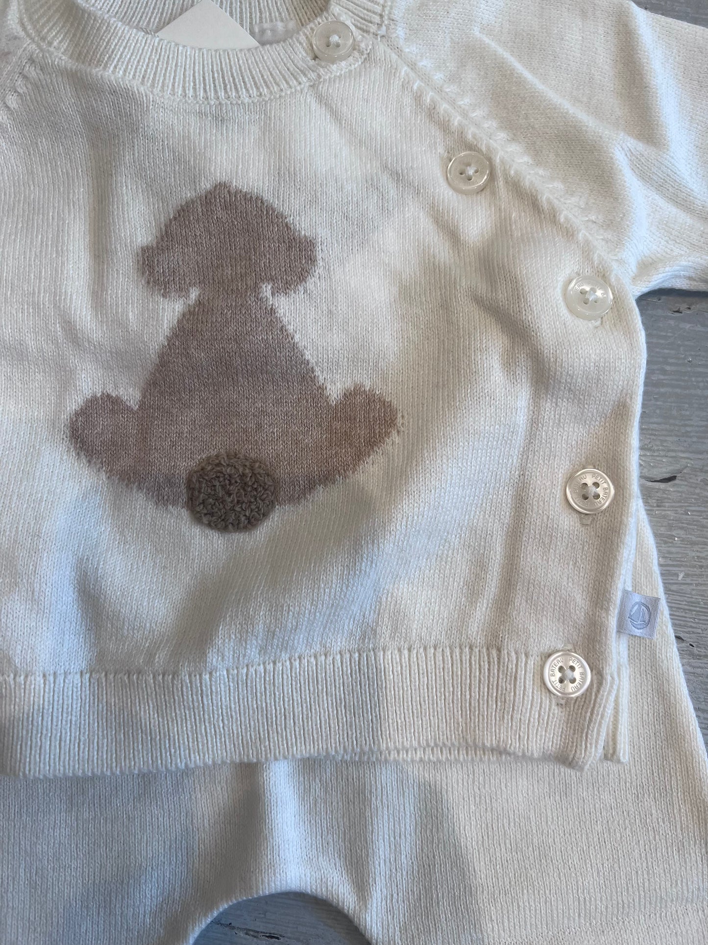2pc Knit Puppy Sweater & Pants- Petit Bateau FW26