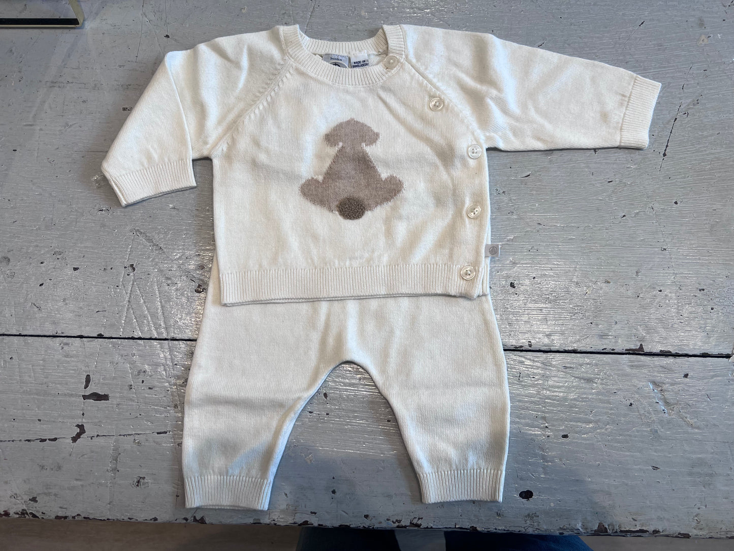 2pc Knit Puppy Sweater & Pants- Petit Bateau FW26