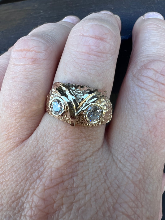 14K Vintage Diamond Owl Ring