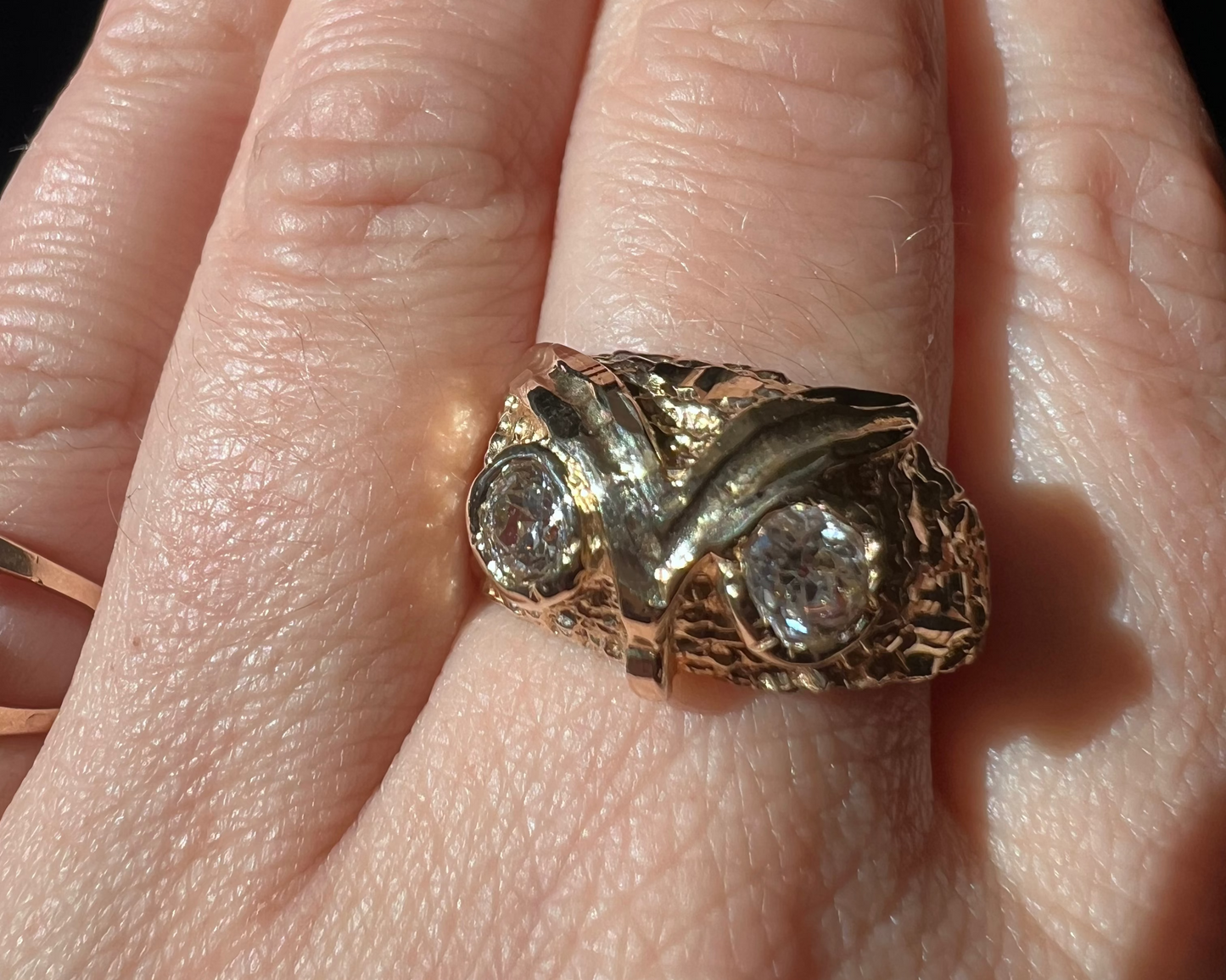 14K Vintage Diamond Owl Ring