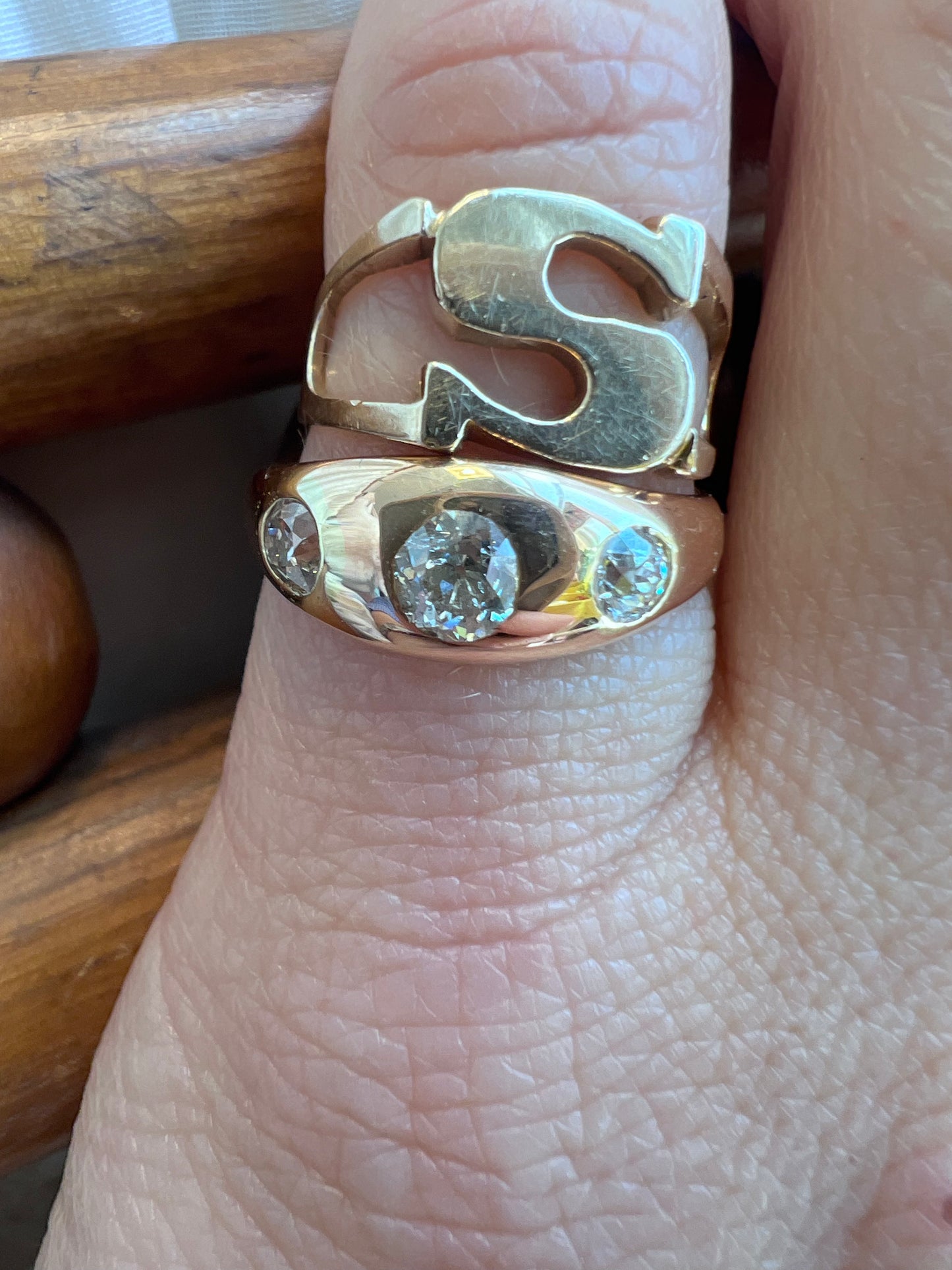 18K Victorian 3-Stone Diamond Ring