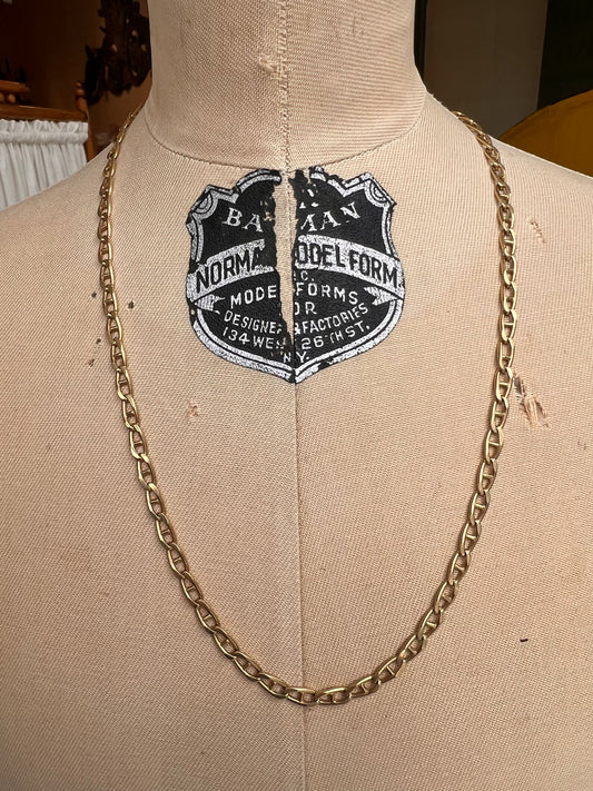14K Vintage Solid Mariner Link Necklace