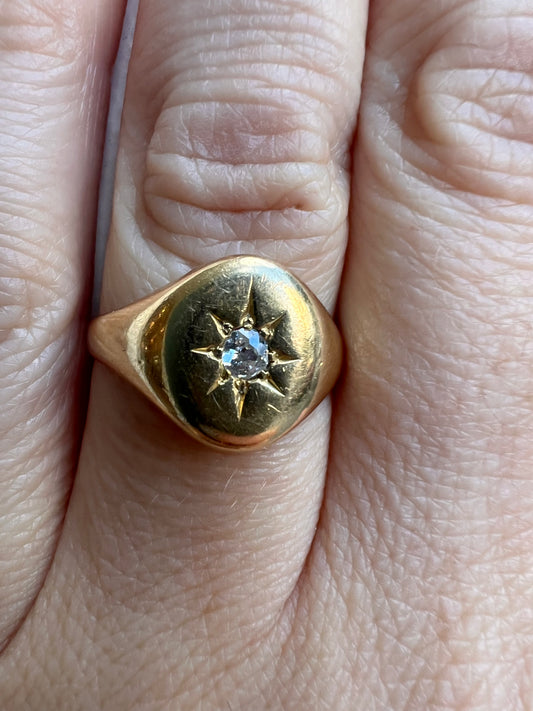 18K Antique Diamond Starset Ring