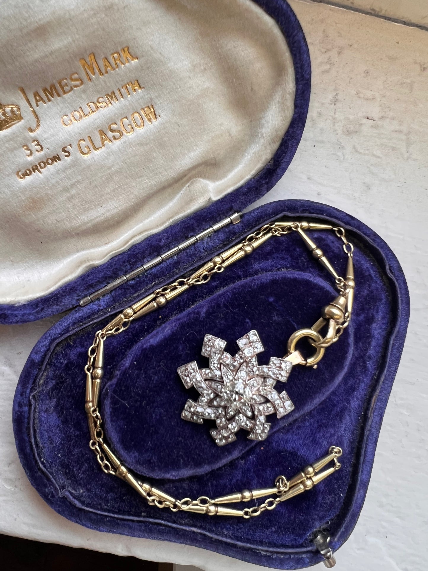 Antique Old Mine Cut Snowflake Star Flower