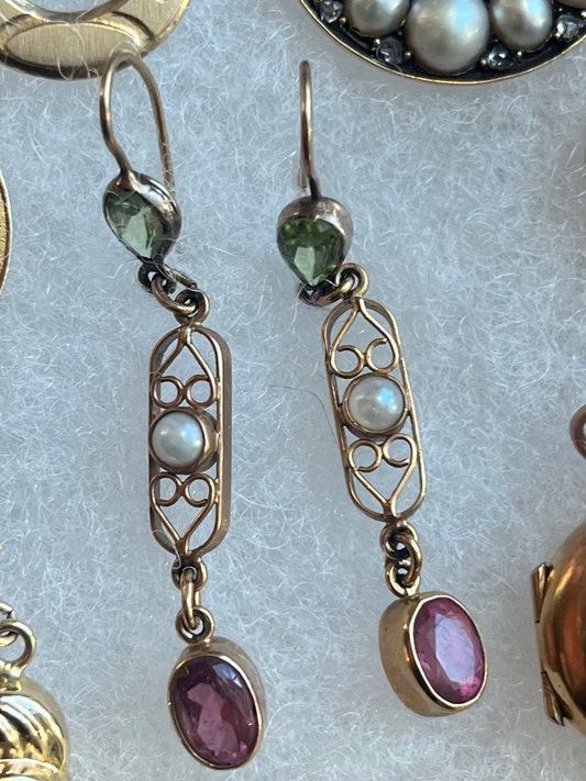 Rare Edwardian Suffragette Earrings