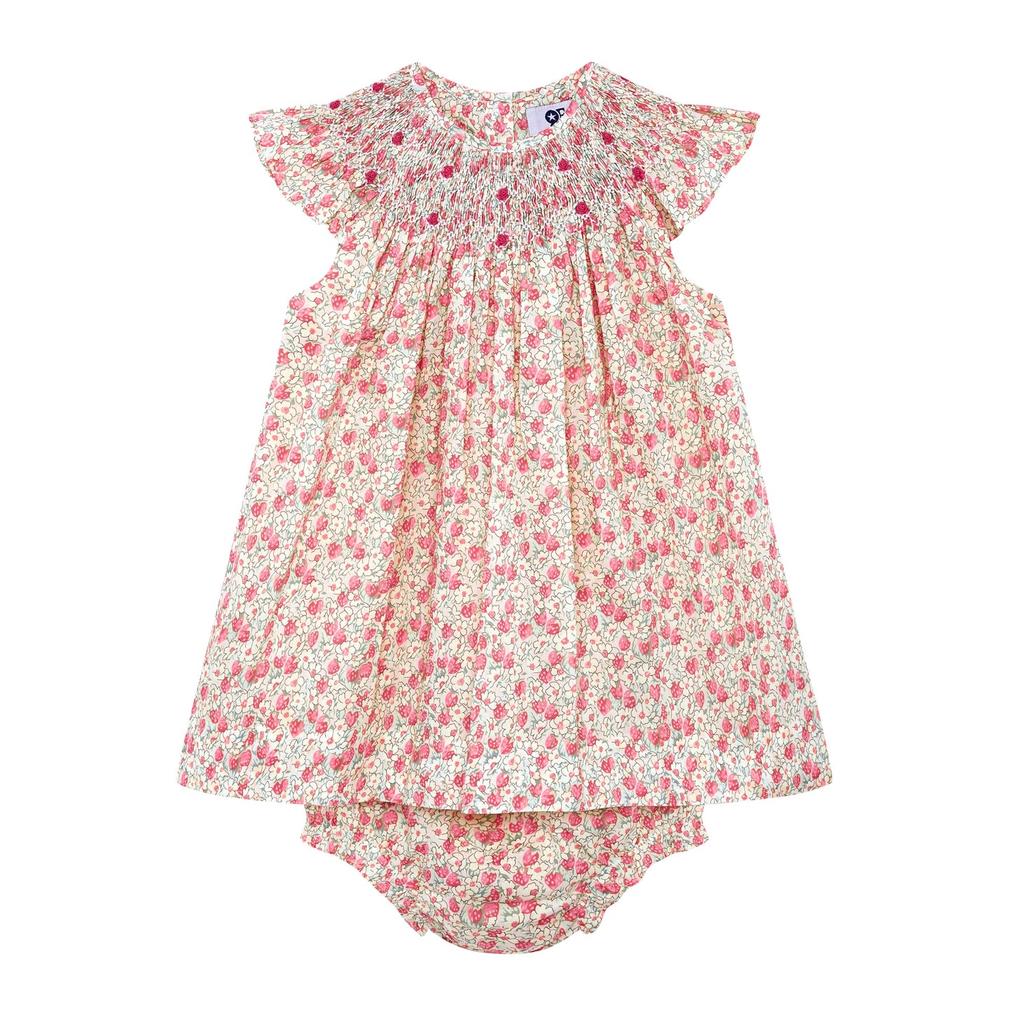 Pink and Cream Flowers Smocked Dress - Question Everything SP24