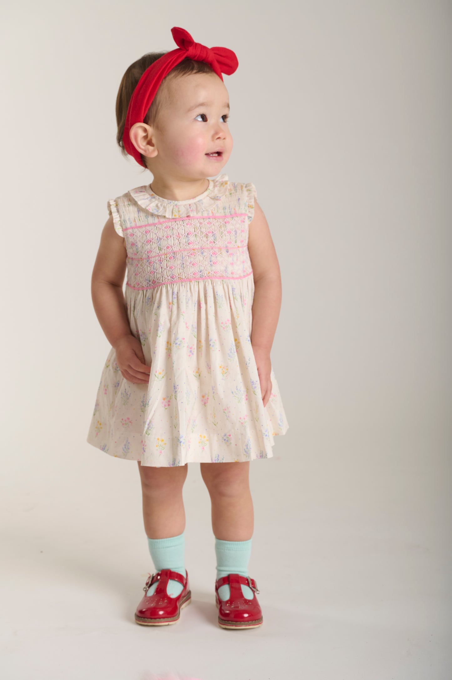 Kailani Smocked Floral Sprigs Dress - Question Everything Sp26