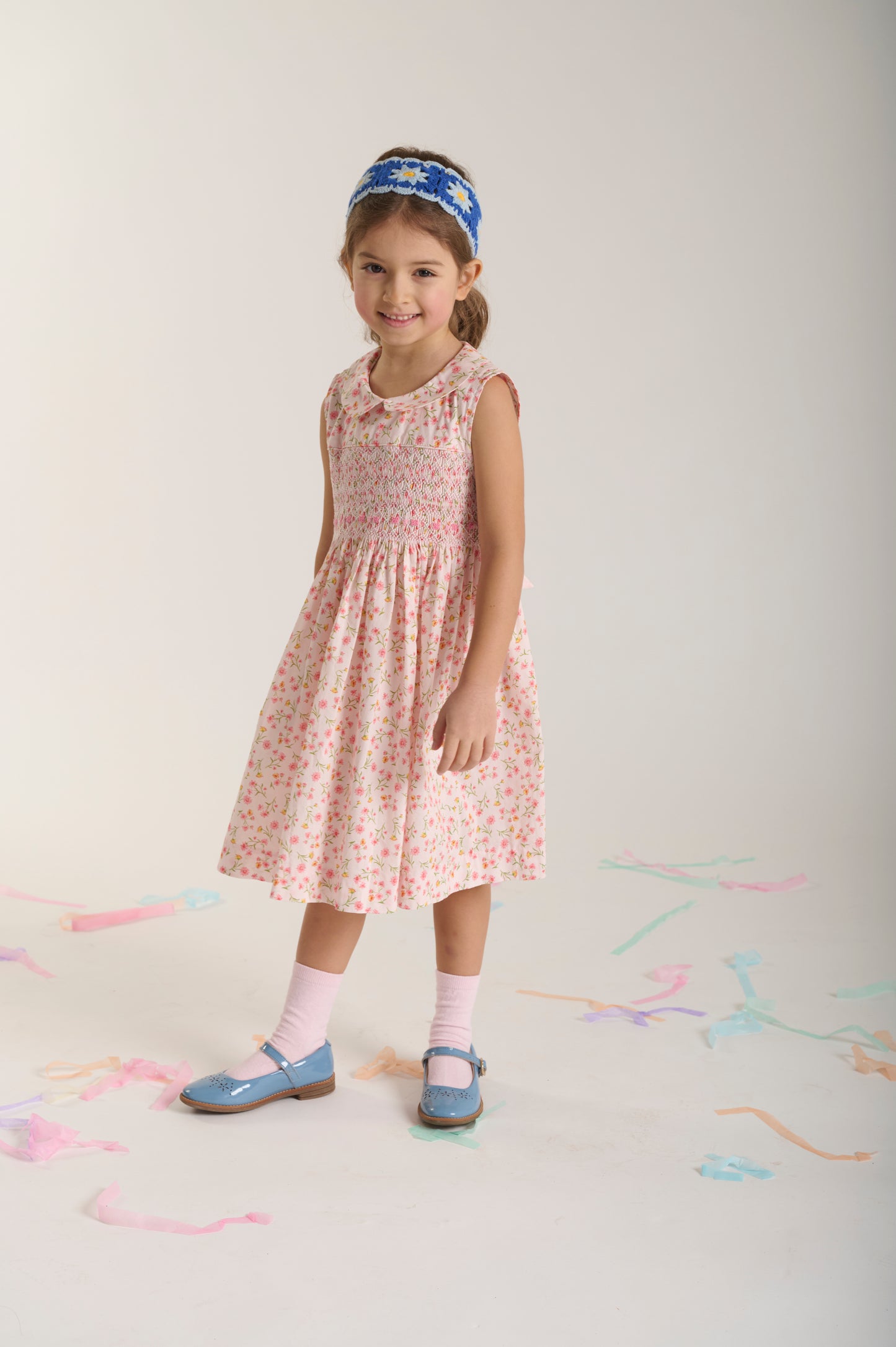 Lizzie Pink & Yellow Daisy Smocked Dress - Question Everything SP26