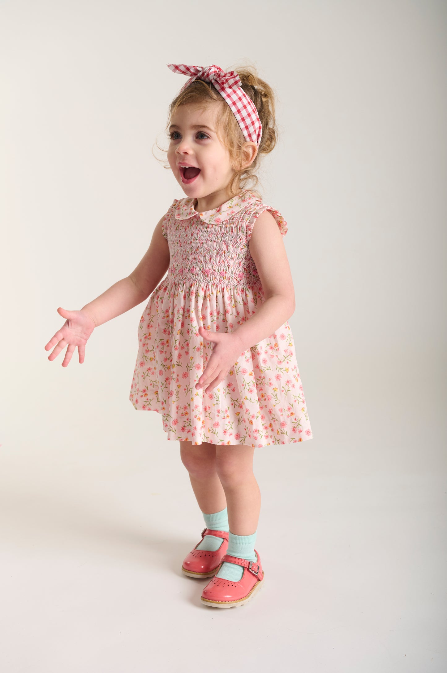 Lottie Pink & Yellow Daisy Smocked  Dress - Question Everything Sp26