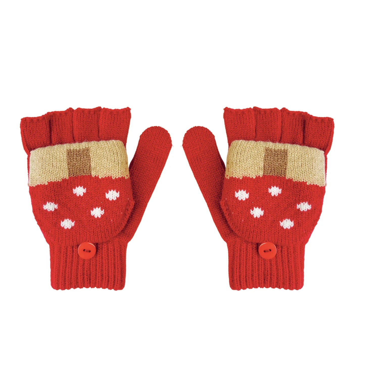 Toadstool Knitted Gloves - Rockahula