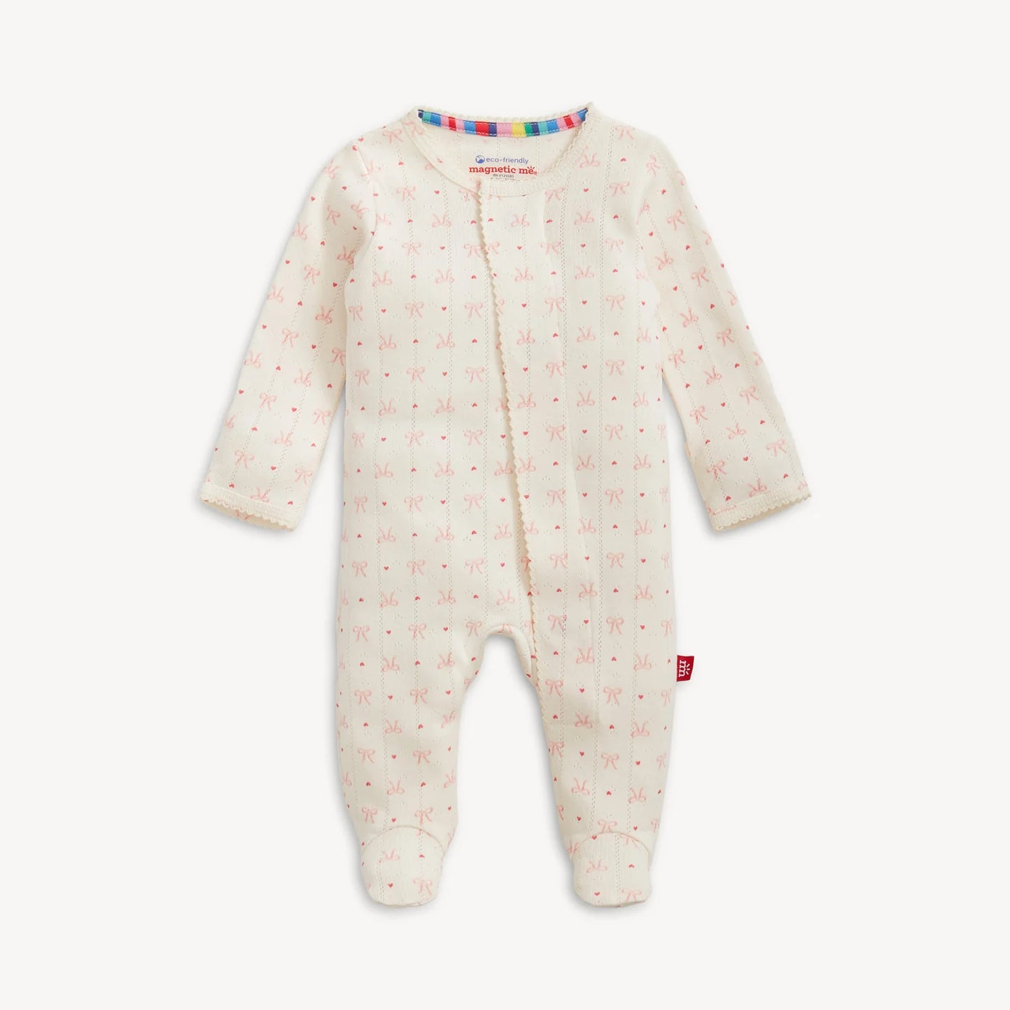 Heart & Bow Pointelle Magnetic Footie - Magnetic Me SP26