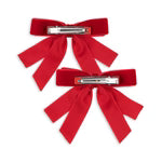 2pk Velvet Double Bow Hair Clip-Konges Slojd