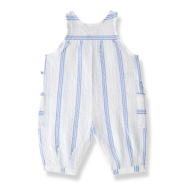 Montjoi Seersucker Stripe Overall- More in the Family SP26