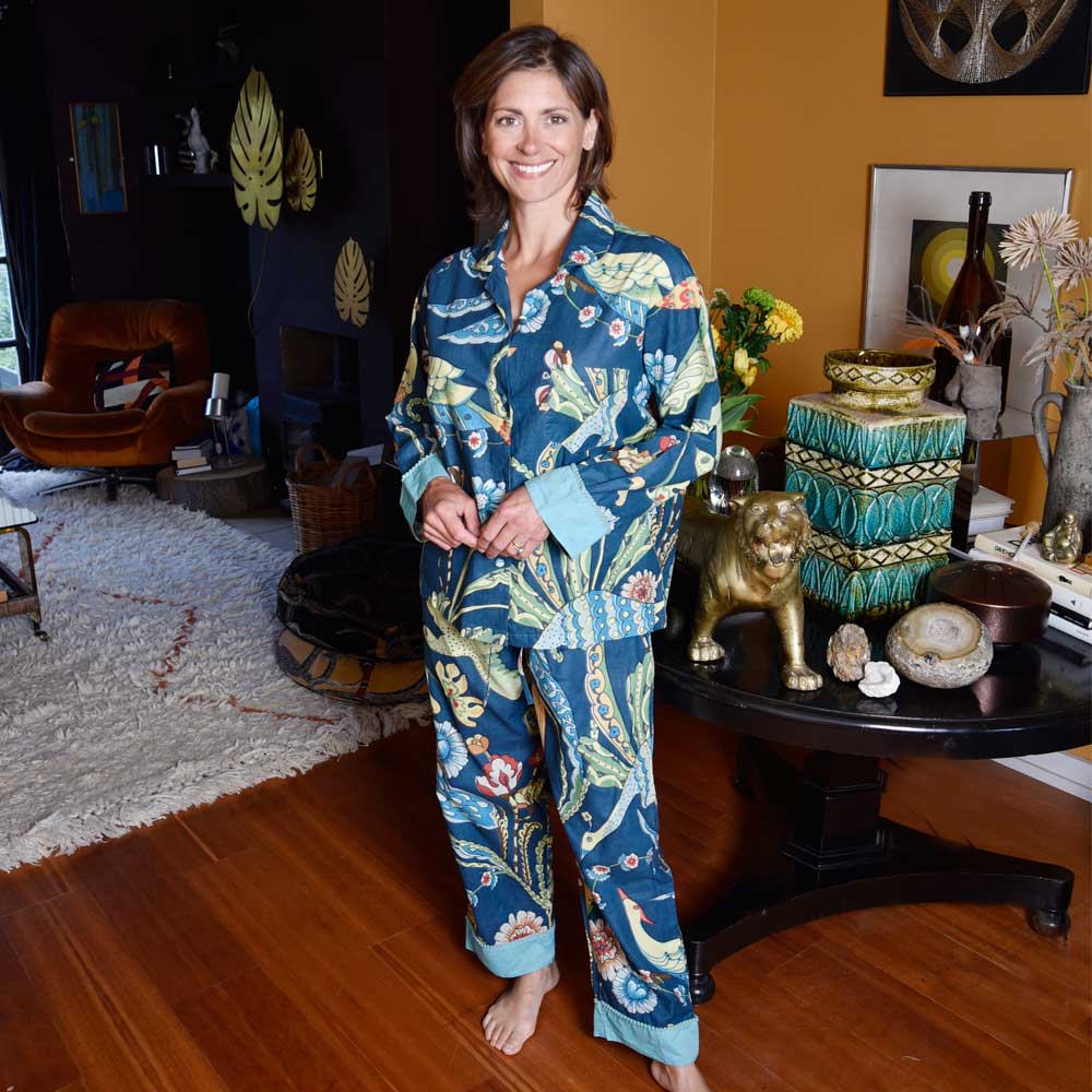 Blue Exotic Bird Pajama Set - Powell Craft